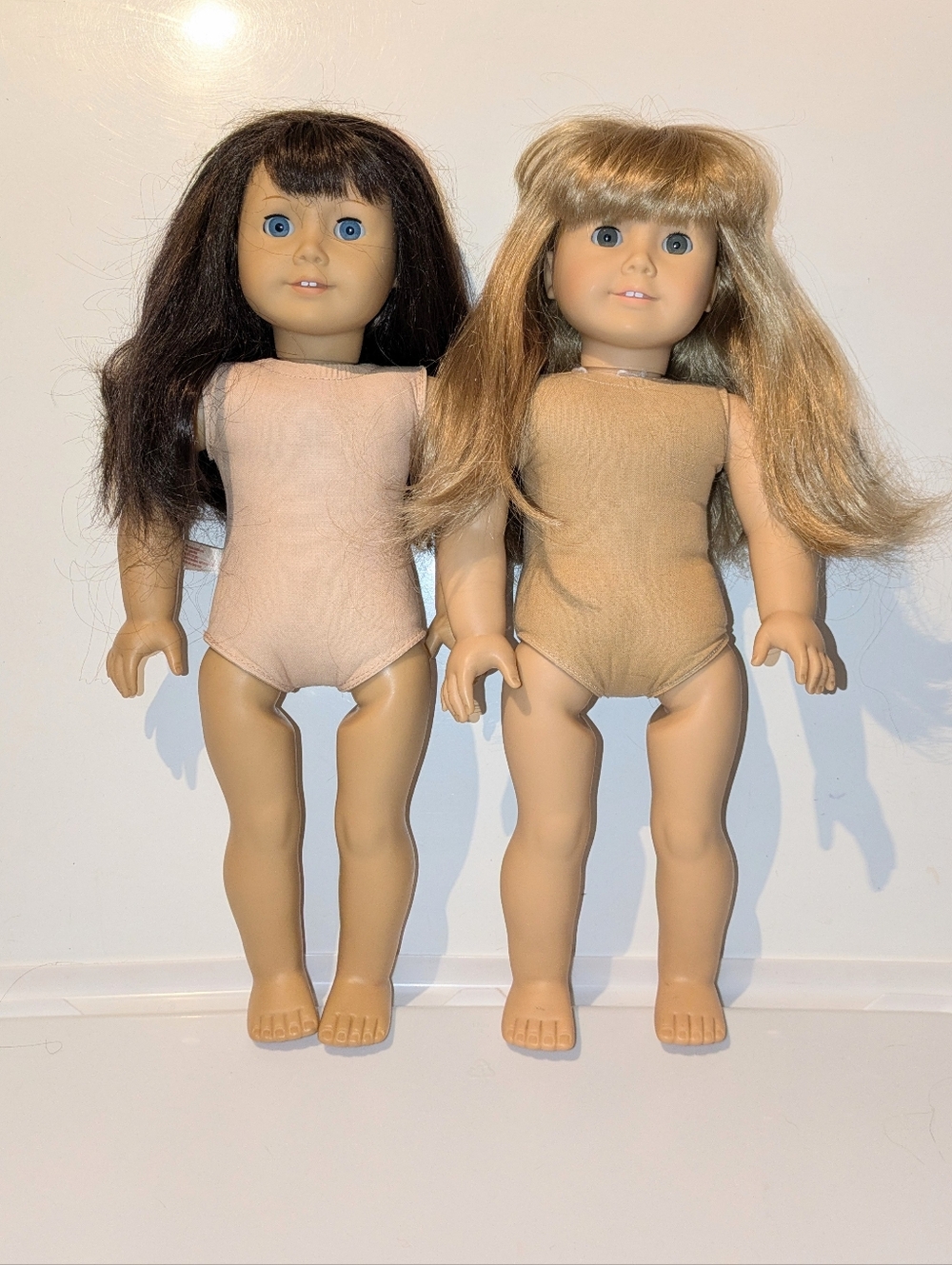 American Girl Pleasant Company Two Dolls Brunette Blond READ